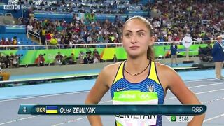 400m runners - Ukraine's Olha Zemlyak, Germany's Ruth Spelmeyer