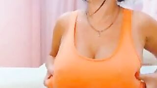 Orange sports bra