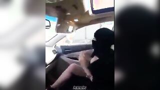 Drunk Sheikh wife half naked in car