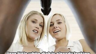 Blonde pussies leaking for BBC