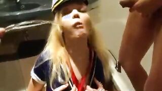 Piss Captain Annette Schwarz drinks and gets showered