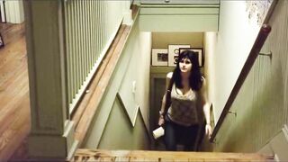 Alexandra Daddario Walking Up the Stairs