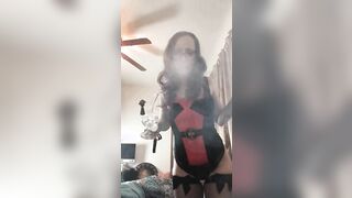 Lady Deadpool taking monster hits [self]