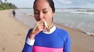 cute asian deep throats banana