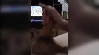 She strokes me for fun while we watch porn on a lazy afternoon Pt 2
