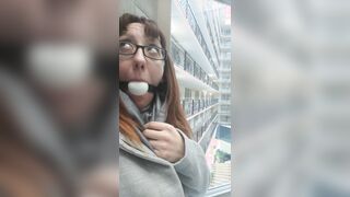 Gagged Elevator Ride [f]