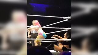 Asuka gives Billie Kay the Stinkface