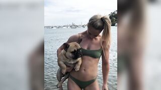 Chrissy Dask with an eager pup