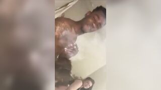 She sucks dick while her friend watches and he smokes weed