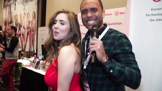 This Lucky Dude get to Interview Lena Paul in an AVN porn Convention