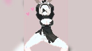 2b pixel art dance (pink crown)