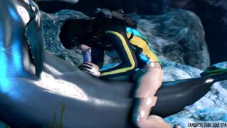 Lara Croft and her dolphin (immatoralDarkSFM)