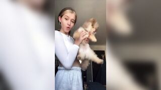 With Her Pup (Watch Closely)