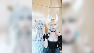 Lunathecat_chan and Pandebarrawr as Boosette and Bowsette [SELF] [f] [OC]
