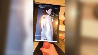 Daisy Ridley week - day 3 - tribute 3 - my bud jerkin his massive cock over daisy ass and huge facial cumshot - If u want 2 b fed celebs and porn and show off jerkin over them on a second screen - public or private sessions - add hertsgirls on k1k