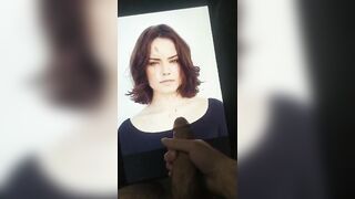 Daisy Ridley week - day 7 - cum tribute 7 - my bud jerkin his massive cock over daisy and huge facial cumshot - If u want 2 b fed celebs and porn and show off jerkin over them on a second screen - public or private sessions - add hertsgirls on k1k
