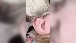 Random guy makes me cum while I stroke my man.