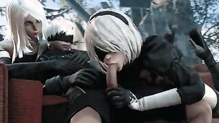 9S having the time of his life