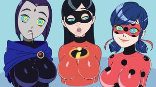 Heroes Hypnotized (Raven, Violet, Marinette) - What are your first orders for each of the girls?