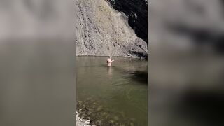 Dared to skinny dip in the Glacier River! It's clear that it's incredibly cold [f]