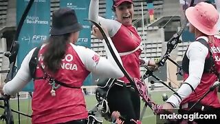 Mexican archer Ana Vazquez jumping