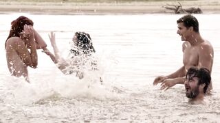 Group fun at the beach scene from Picture of Beauty (UK2017)