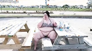 SSBBW Eating in Bikini