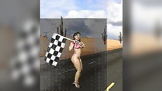 Cruis'n USA flag girl