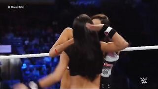 Brie Bella and AJ Lee????(This was unscripted btw)