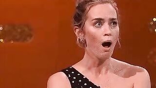 Emily Blunt seeing the number of men coming down for her blowbang...