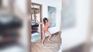 Dancing in bikini