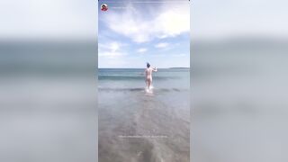 Meganne Young’s twins gave us a little dance on her way out of the ocean