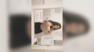 Sometimes I just go to the bathroom to let my big titties breathe [f]