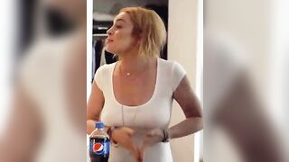 Lindsay Lohan ~ braless jiggle