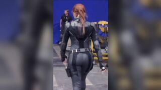 Obsessed with Scarlett Johansson’s ass in her tight black widow costume