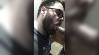 Sucking a guy in a park bathroom.