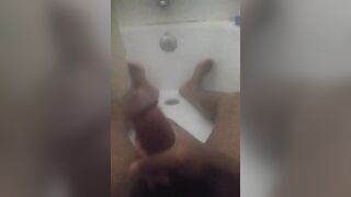 Stroking my BBC in the shower