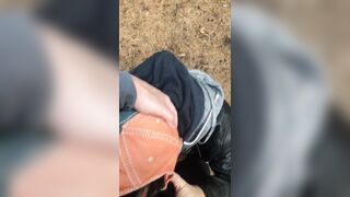 Hungry For Cock, Slut Gets His Throat Fucked In A Forest... these guys love young cum in their throats