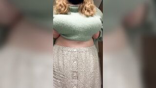 Titty drop in the office bathroom