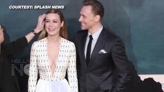 Tom Hiddlestone gets caught checking out Brie Larson‘s cleavage