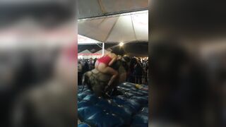 Slutty milf riding the bull