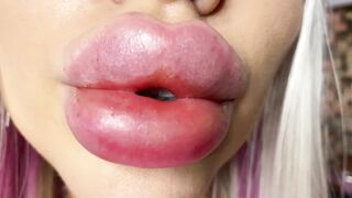 2badforyou's ENORMOUS LIPS up close!