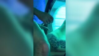 Getting down in a tanning bed
