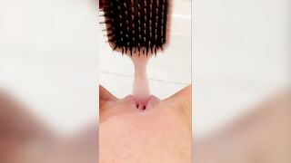 POV masturbation with hairbrush