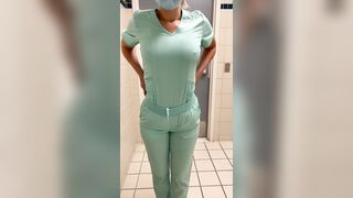 Teasing you in my scrubs before our first patient arrives