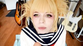 Cute Himiko Toga from My Hero Academia Cosplayer Shows Off Her Blowjob Skills